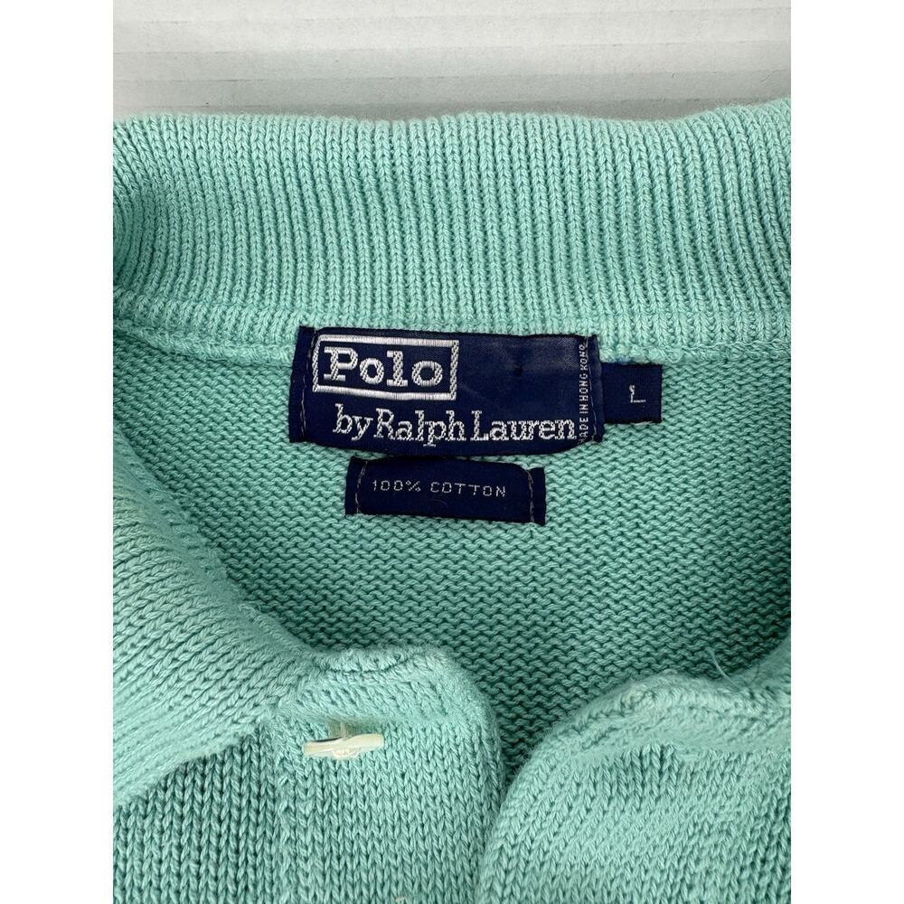 Vintage Minty Ralph Lauren Men’s Button Collar Sweater 100% Cotton Sz Lg - Picture 2 of 6